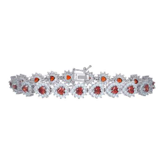 925 Sterling Silver Cz Bracelet 7"