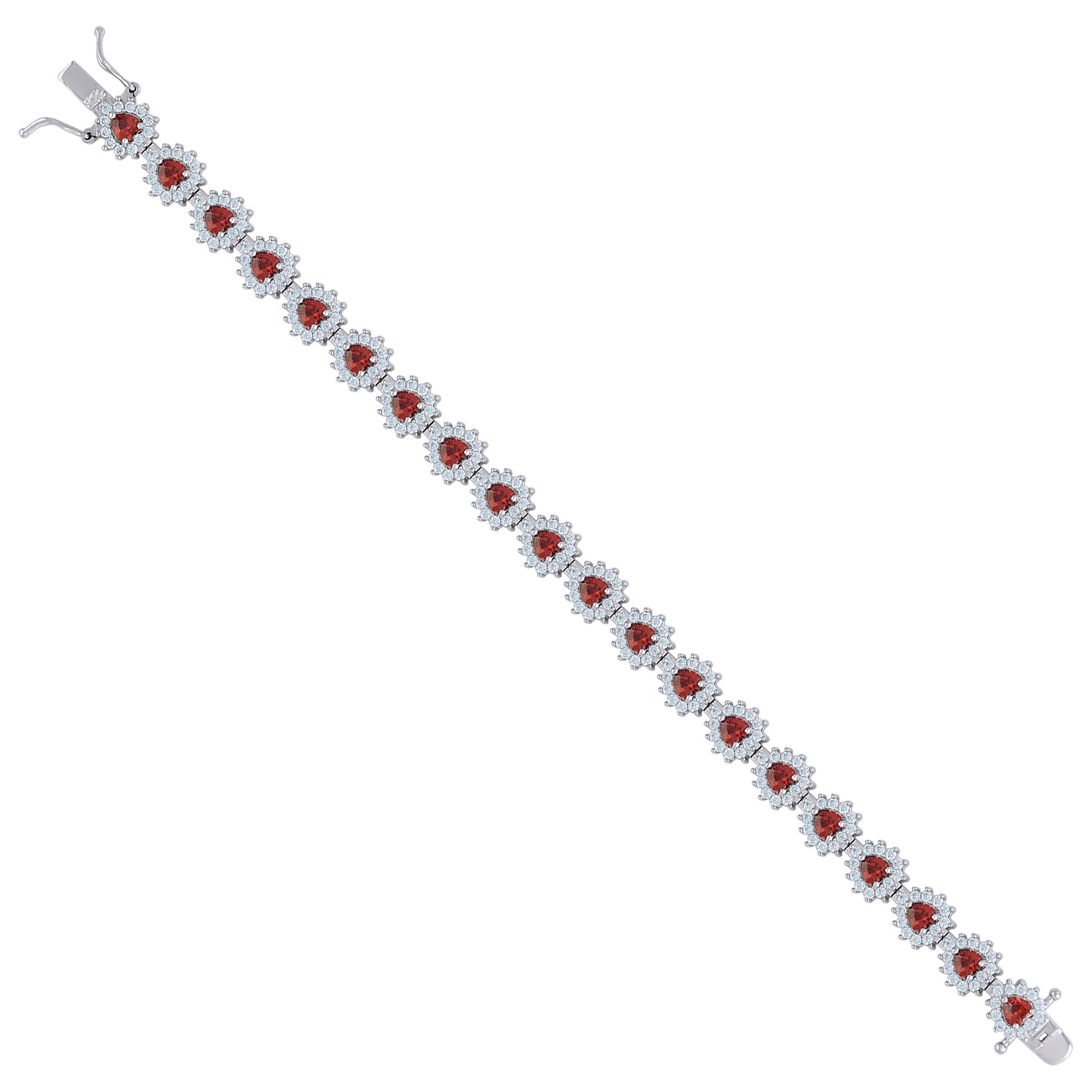 925 Sterling Silver Cz Bracelet 7"