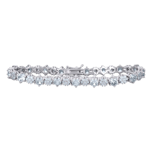 925 Sterling Silver Cz Bracelet 7.5 Inches