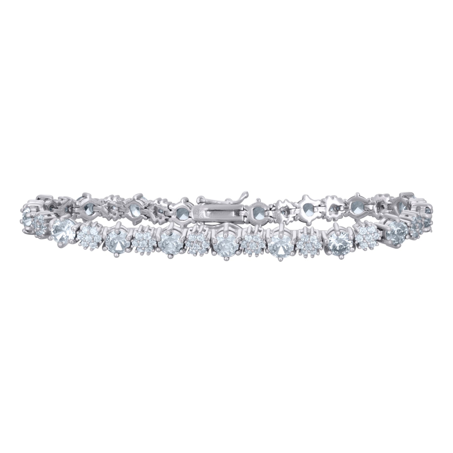 925 Sterling Silver Cz Bracelet 7.5 Inches