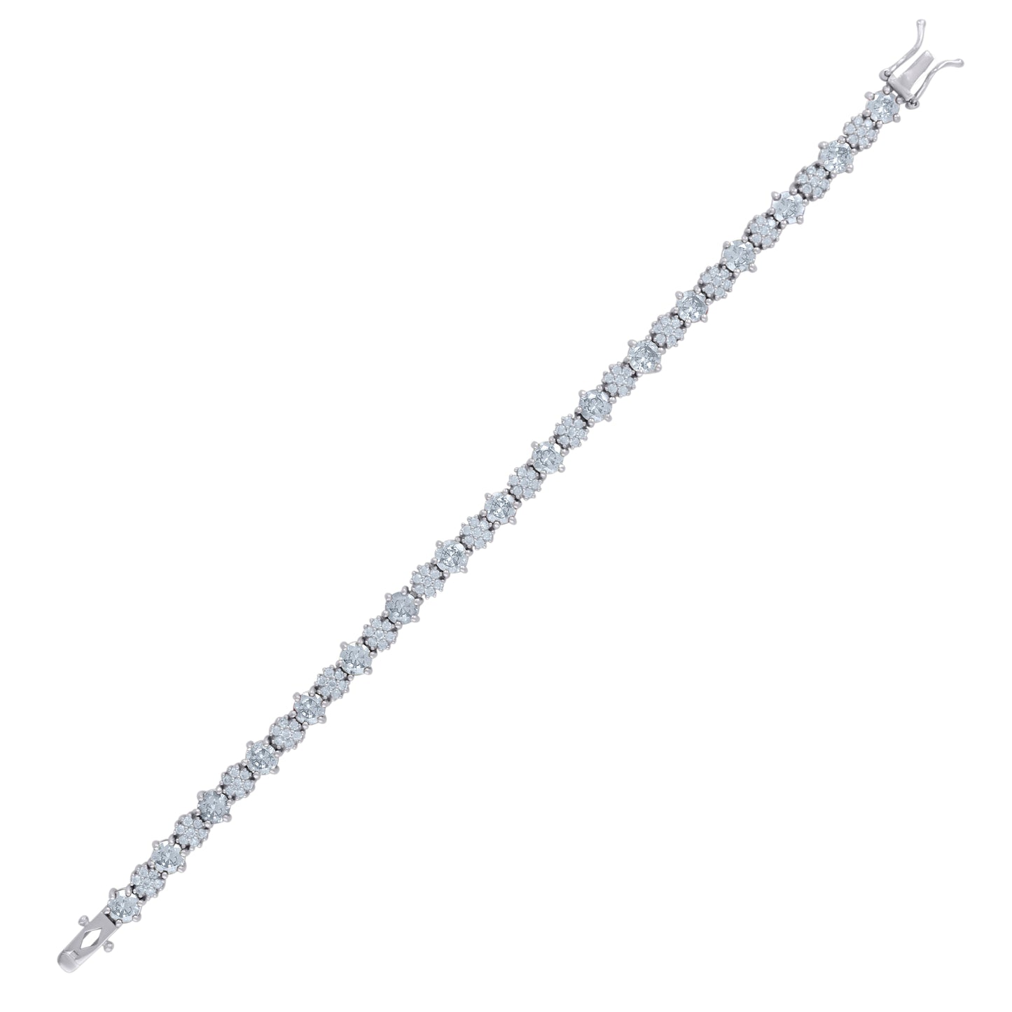 925 Sterling Silver Cz Bracelet 7.5 Inches