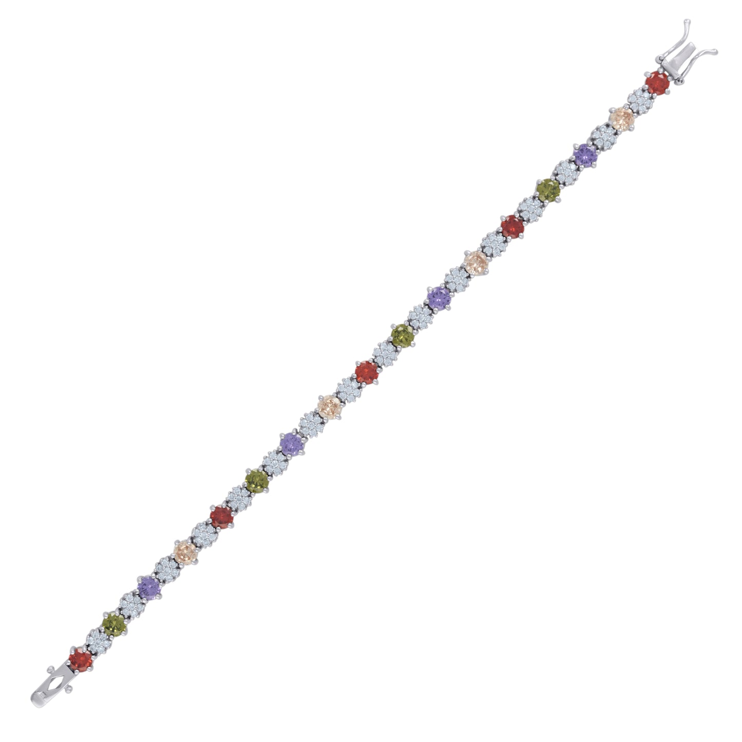 925 Sterling Silver Cz Bracelet 7.5 Inches