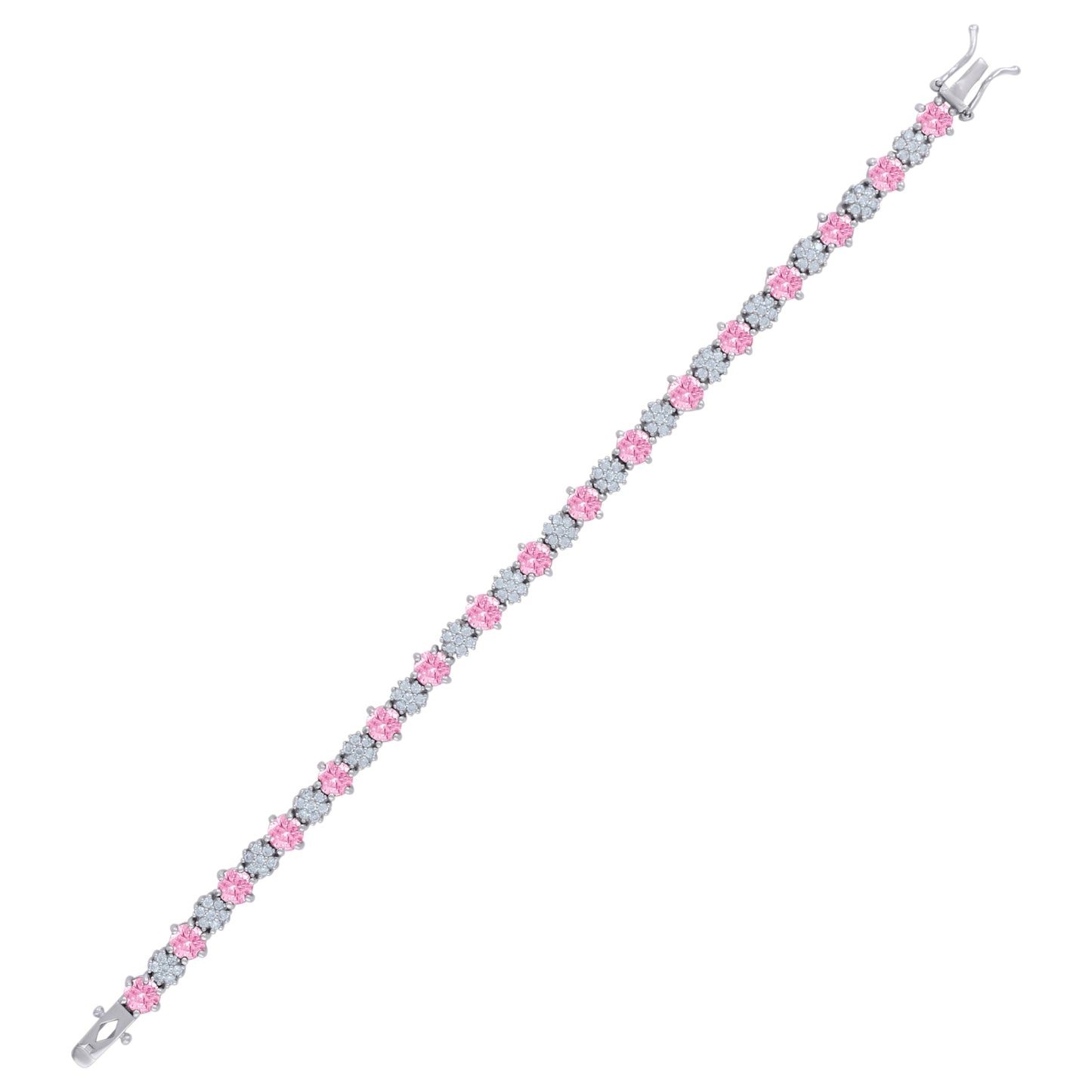 925 Sterling Silver Cz Bracelet 7.5 Inches