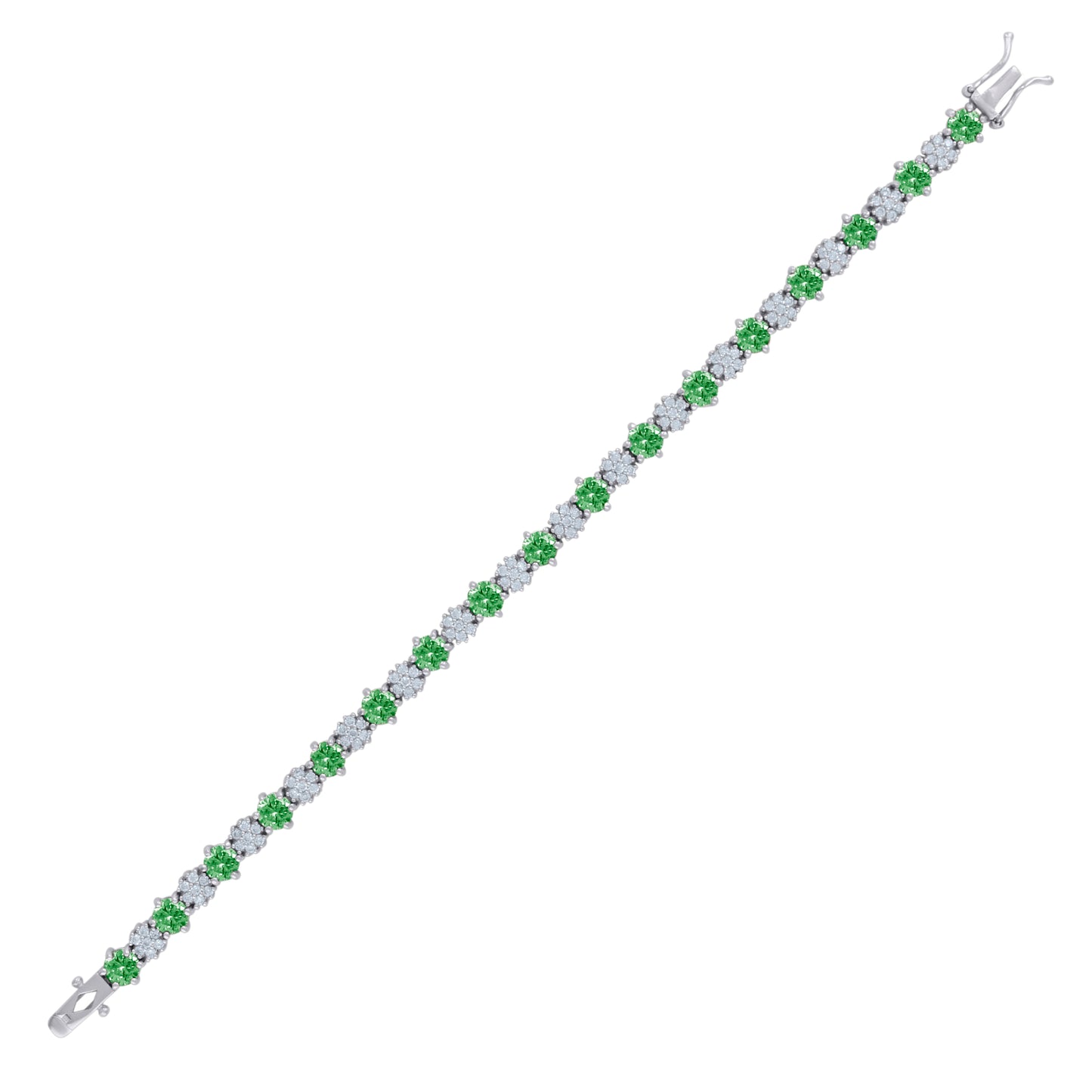 925 Sterling Silver Cz Bracelet 7.5 Inches