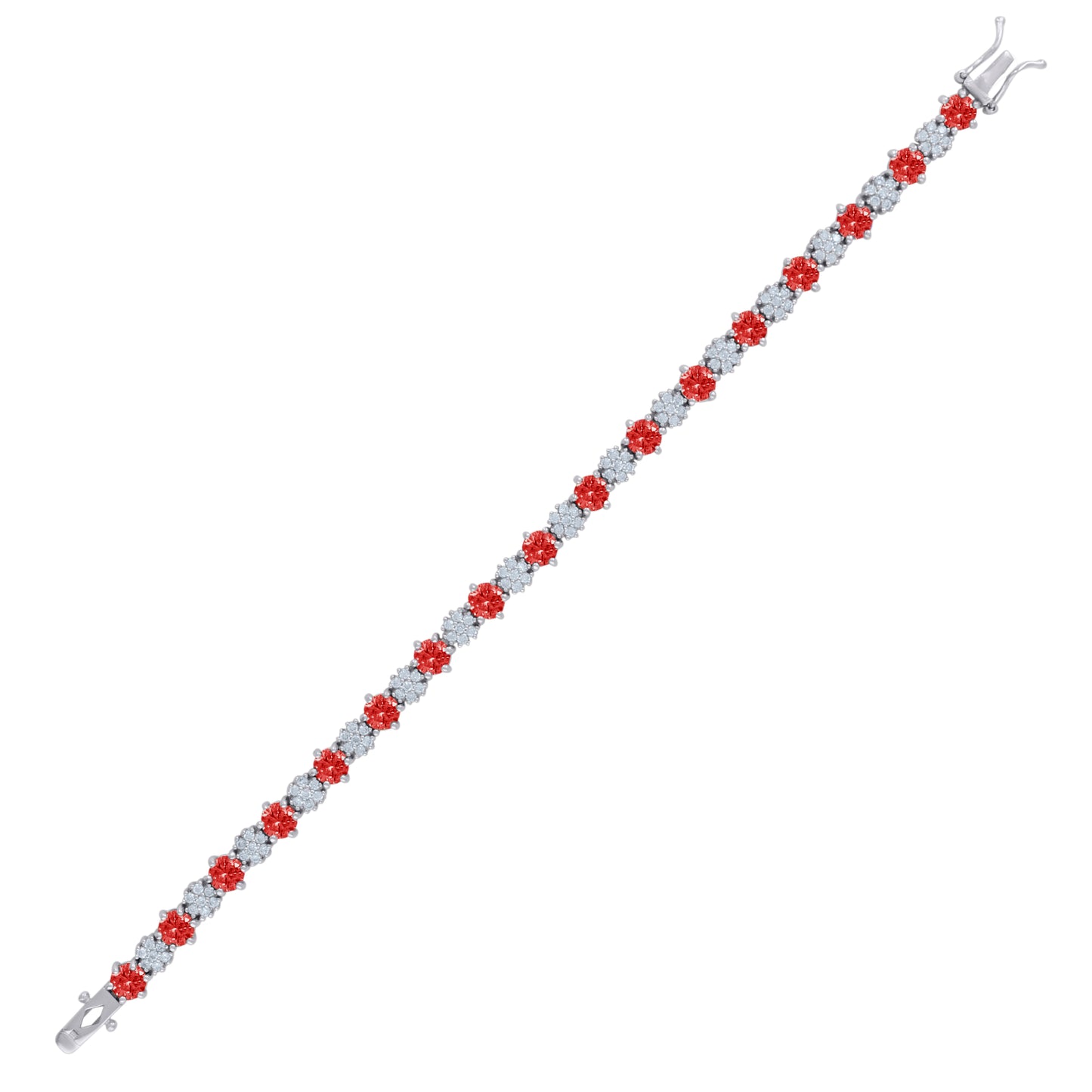925 Sterling Silver Cz Bracelet 7.5 Inches