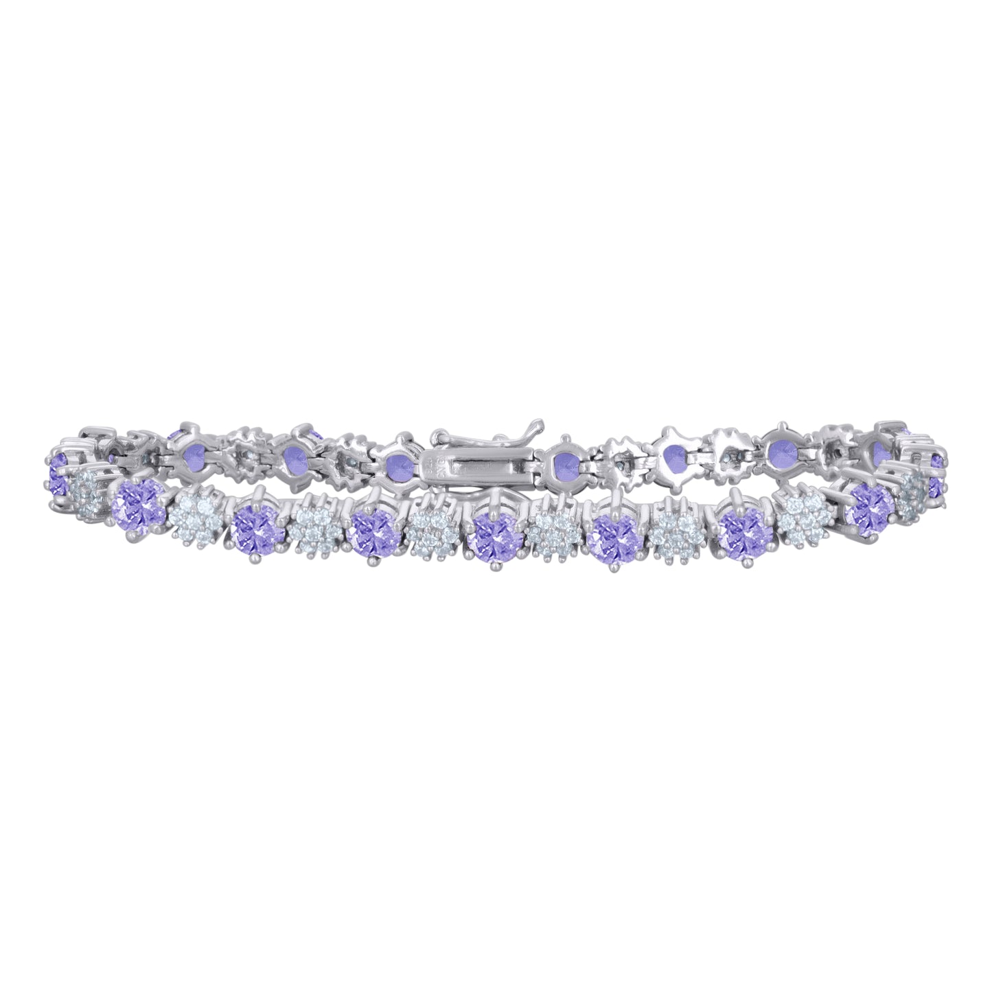 925 Sterling Silver Cz Bracelet 7.5 Inches