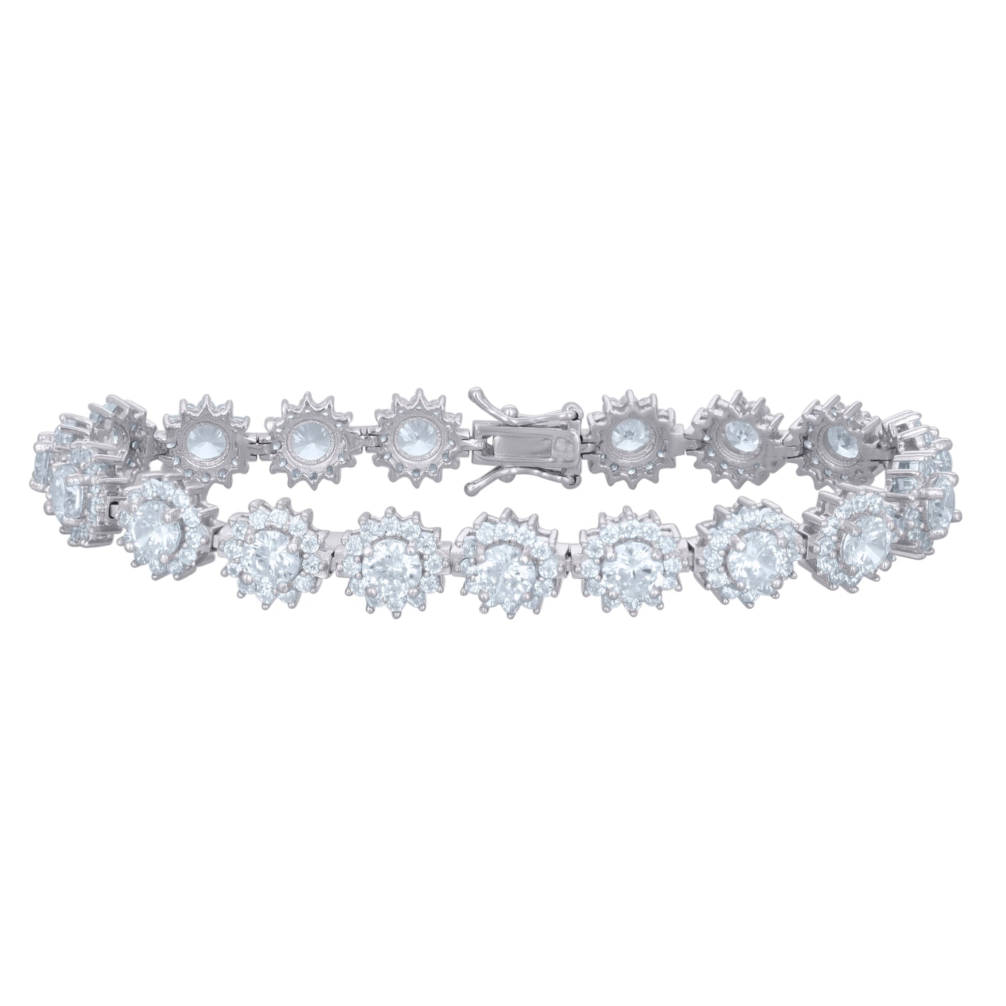 925 Sterling Silver Cz Bracelet 7.5 Inches