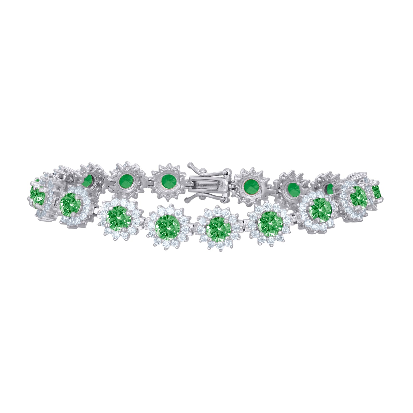 925 Sterling Silver Cz Bracelet 7.5 Inches