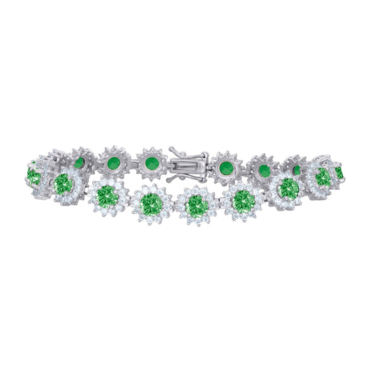 925 Sterling Silver Cz Bracelet 7.5 Inches