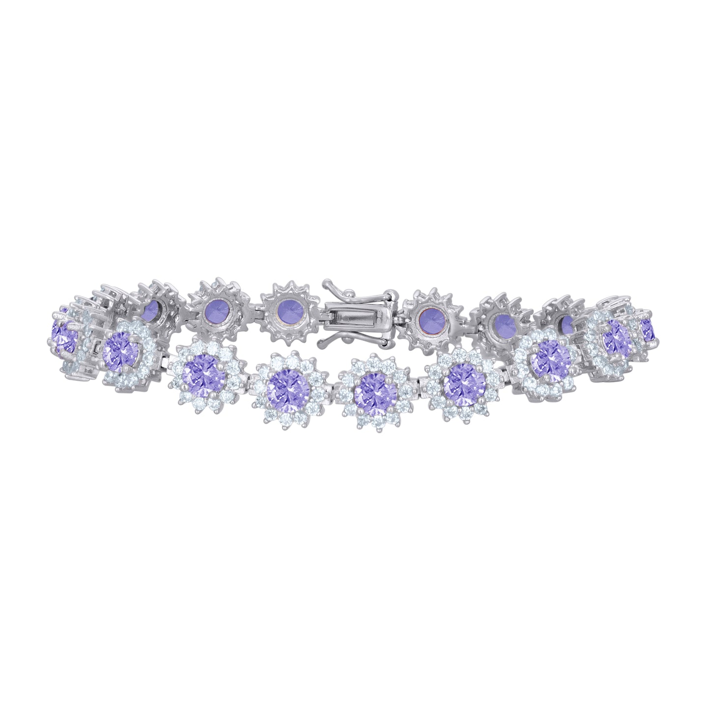 925 Sterling Silver Cz Bracelet 7.5 Inches