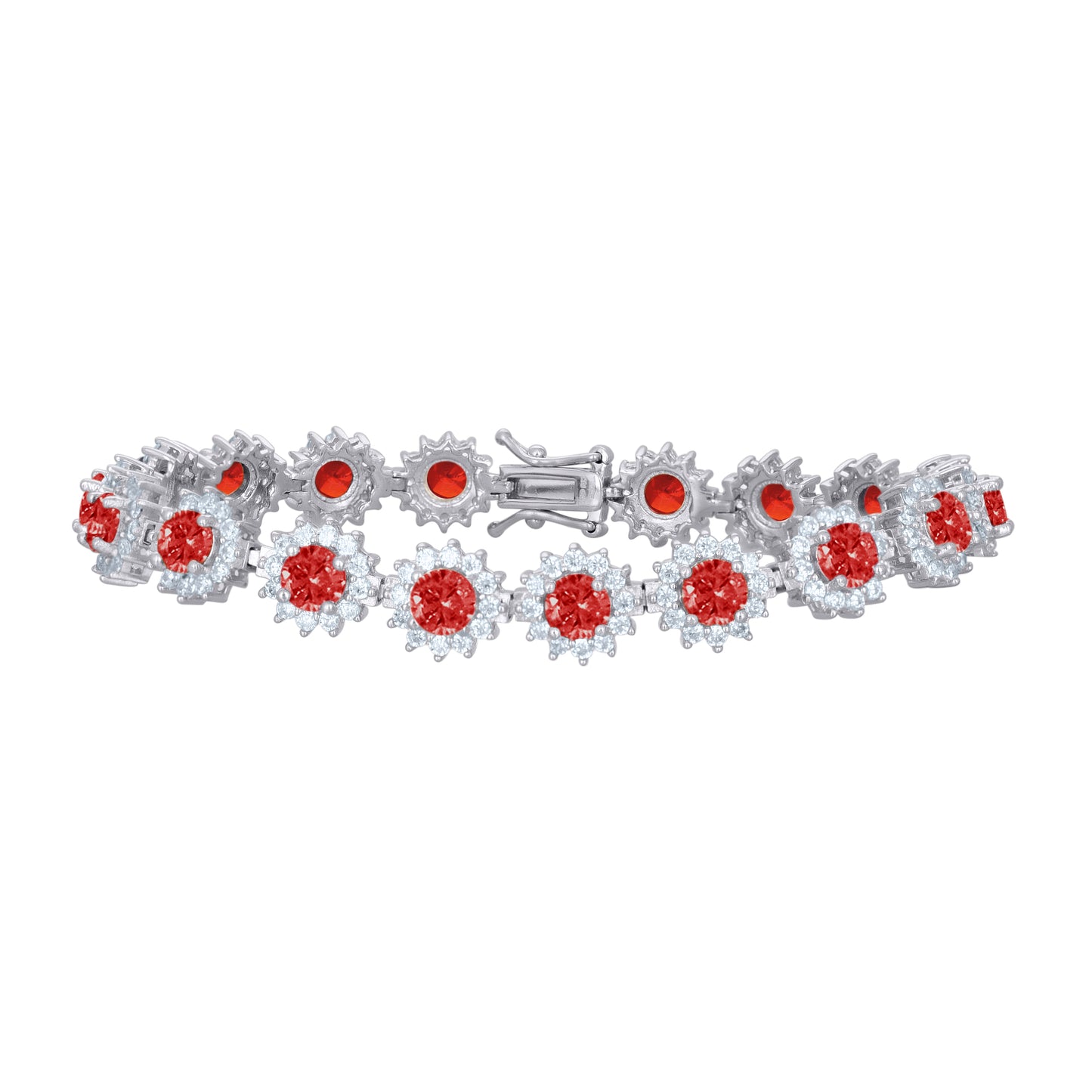 925 Sterling Silver Cz Bracelet 7.5 Inches