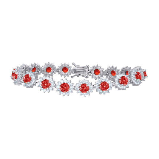 925 Sterling Silver Cz Bracelet 7.5 Inches