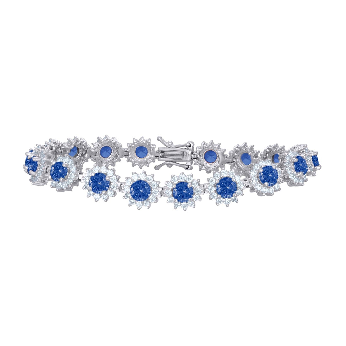 925 Sterling Silver Cz Bracelet 7.5 Inches