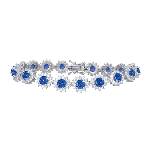 925 Sterling Silver Cz Bracelet 7.5 Inches