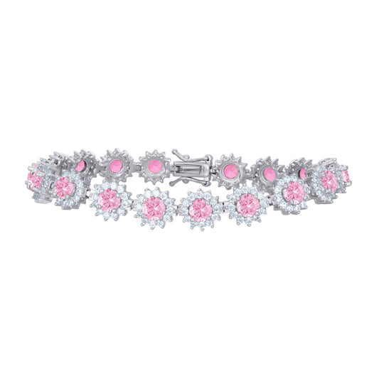 925 Sterling Silver Cz Bracelet 7.5 Inches