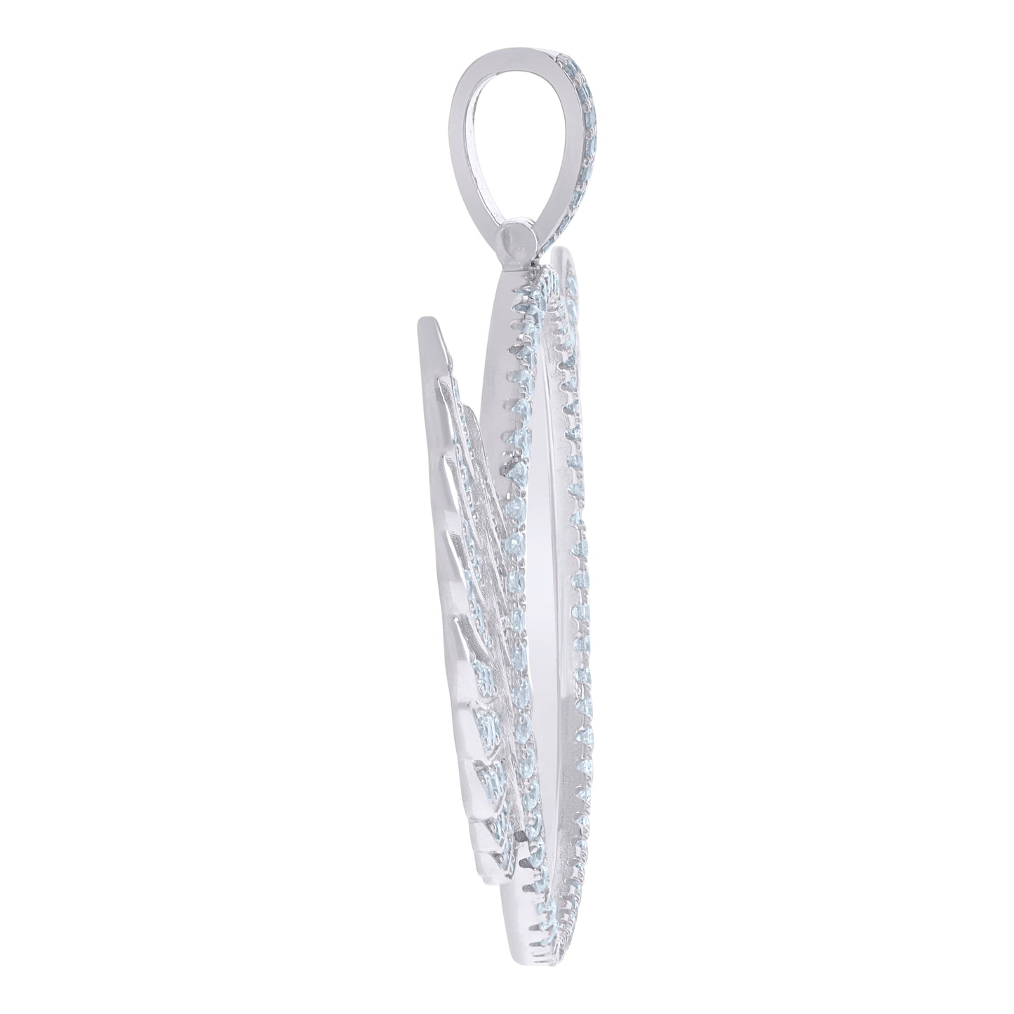 925 Sterling Silver Cz Picture Frame Pendant