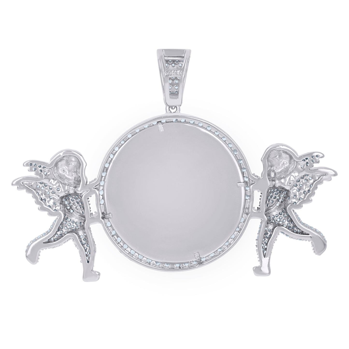 925 Sterling Silver Cz Picture Frame Pendant