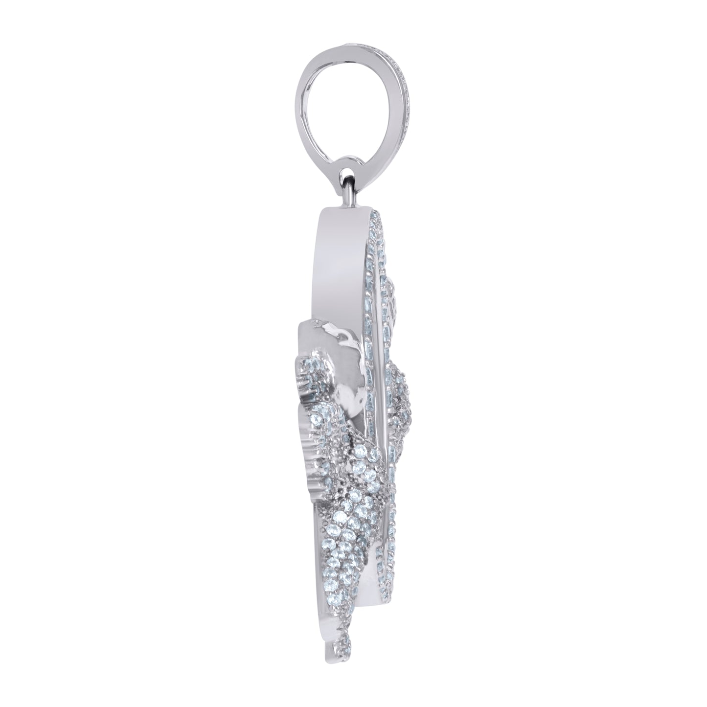925 Sterling Silver Cz Picture Frame Pendant