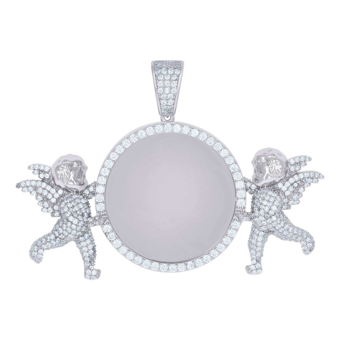 925 Sterling Silver Cz Picture Frame Pendant
