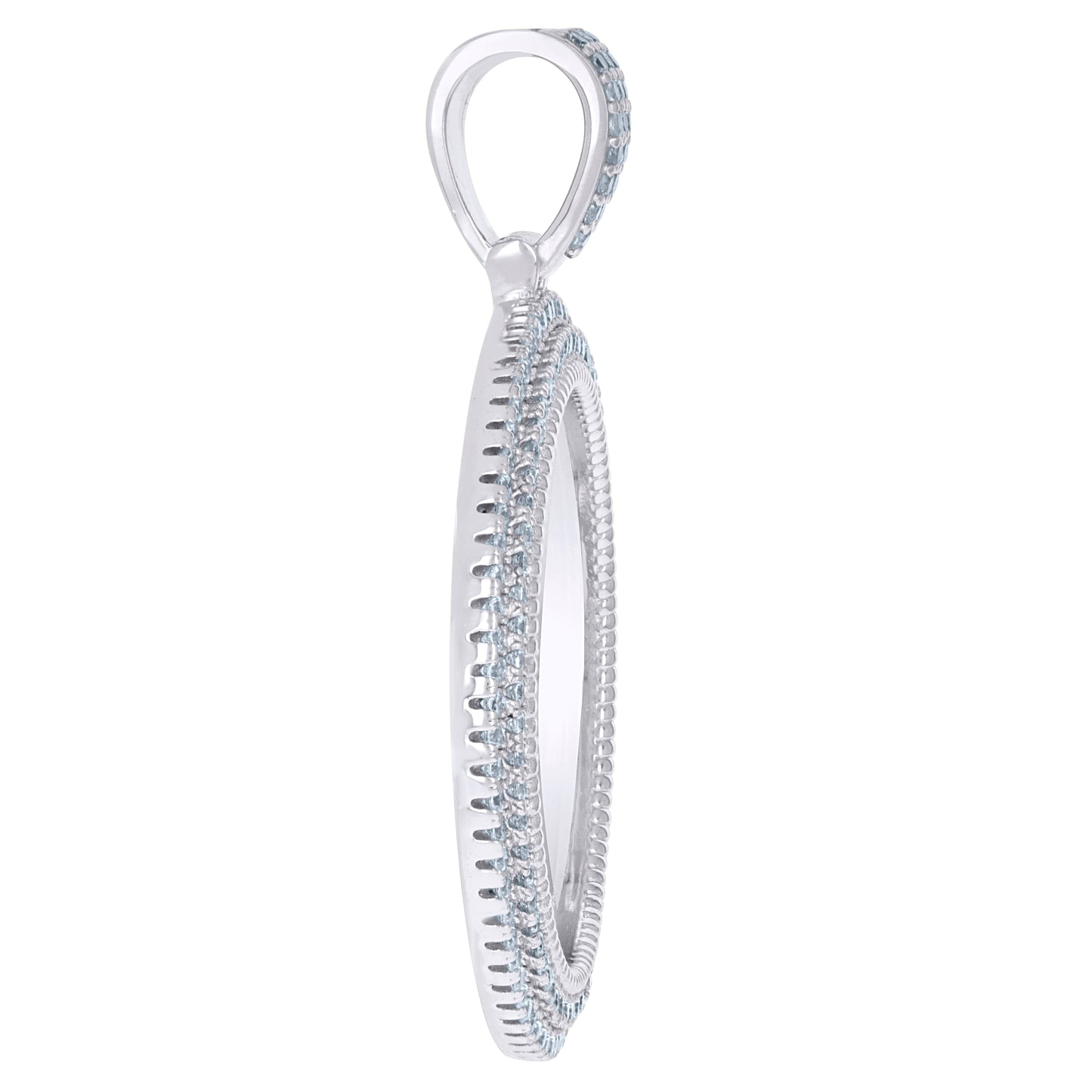 925 Sterling Silver Cz Picture Frame Pendant