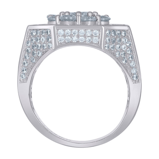 925 Sterling Silver Cz Ring Sz-9