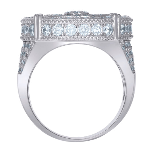 925 Sterling Silver Cz Ring Sz9