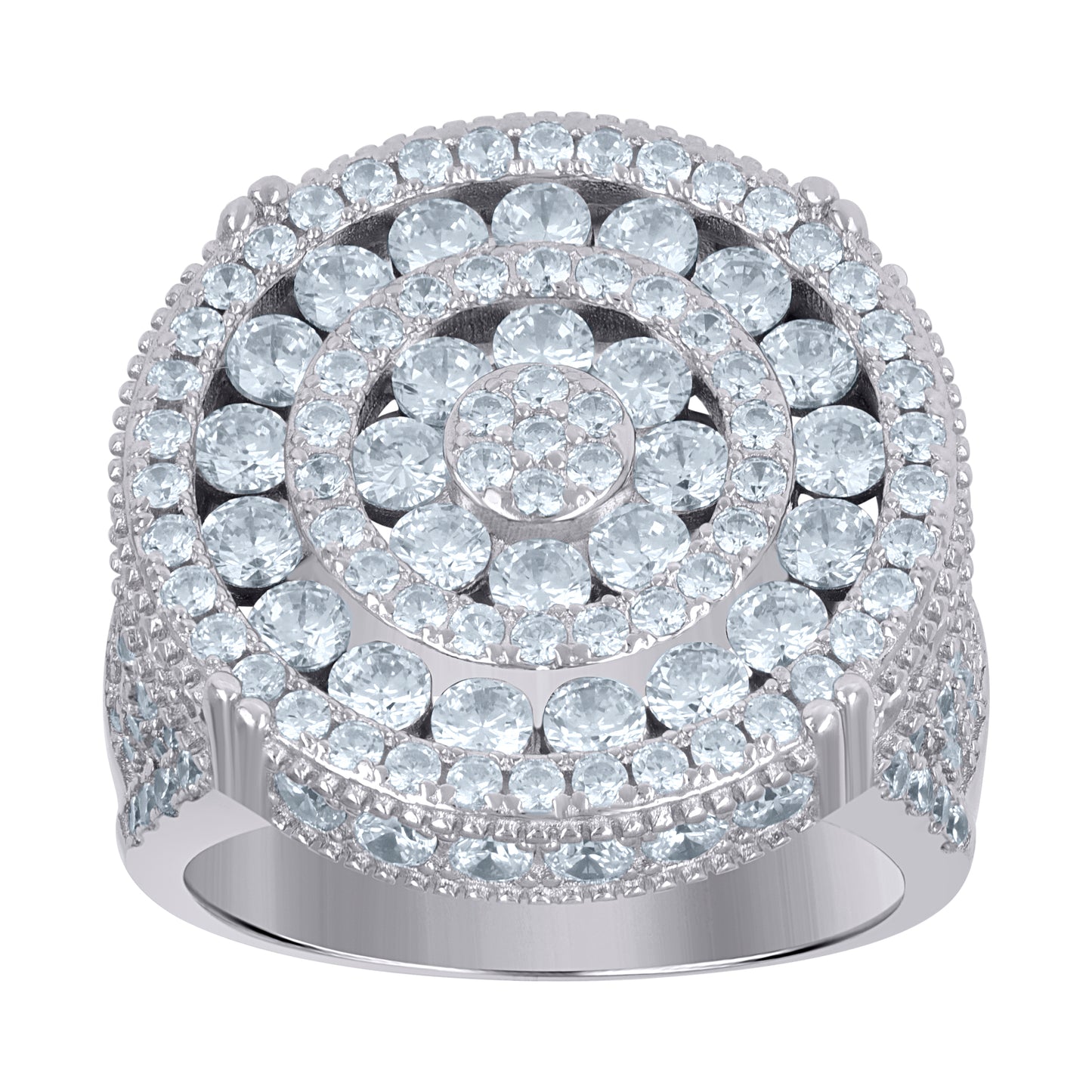 925 Sterling Silver Cz Ring Sz9