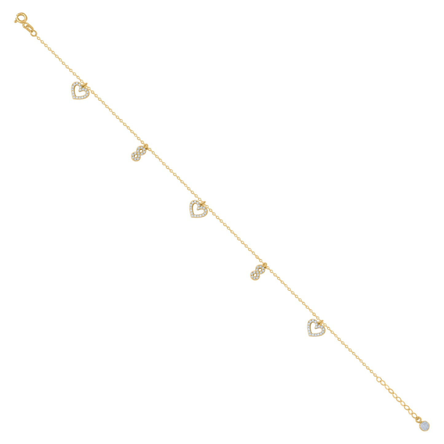 10Kt Gold Turkish Anklet 10"