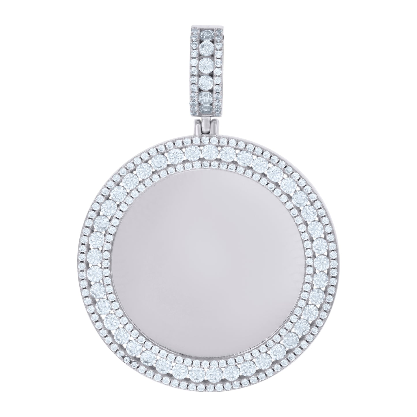 925 Sterling Silver Cz Picture Frame Pendant