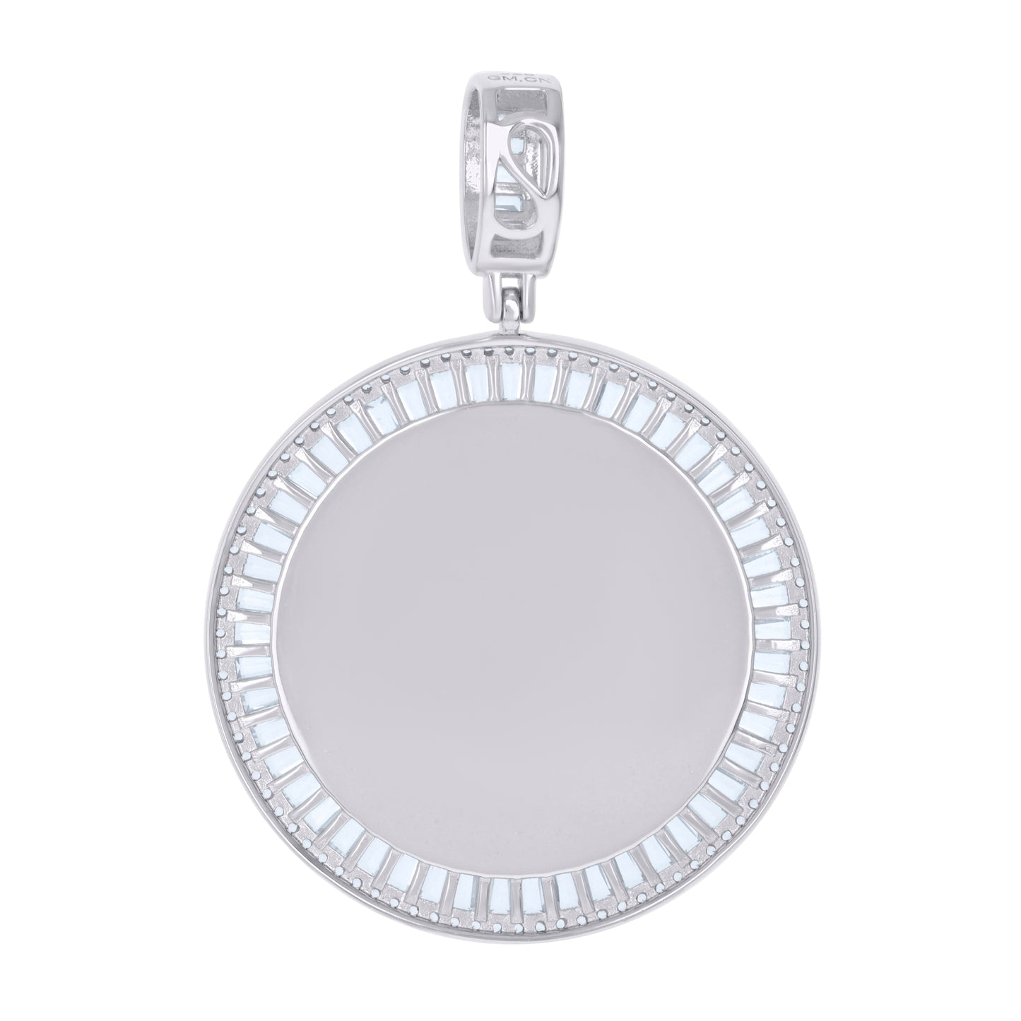 925 Sterling Silver Cz Picture Frame Pendant