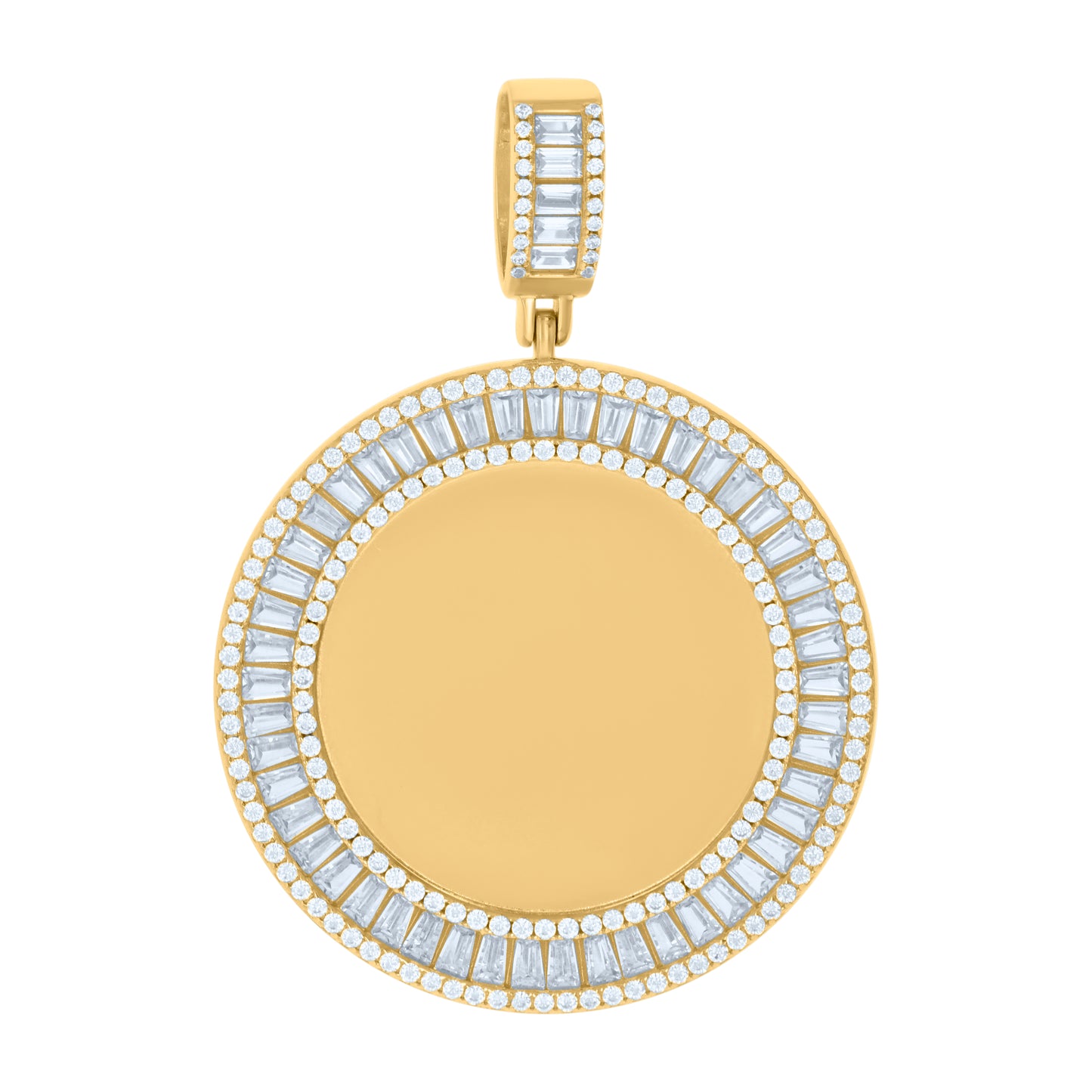 925 Sterling Silver Cz Picture Frame Pendant