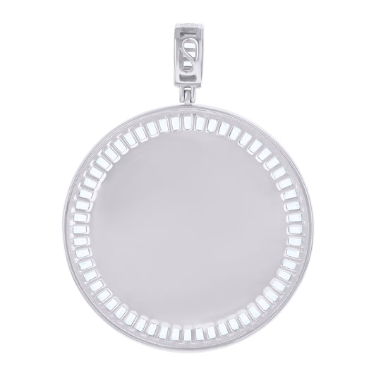 925 Sterling Silver Cz Picture Frame Pendant