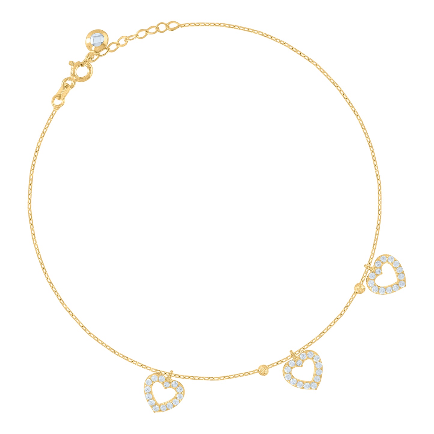 10Kt Gold Turkish Anklet 10"