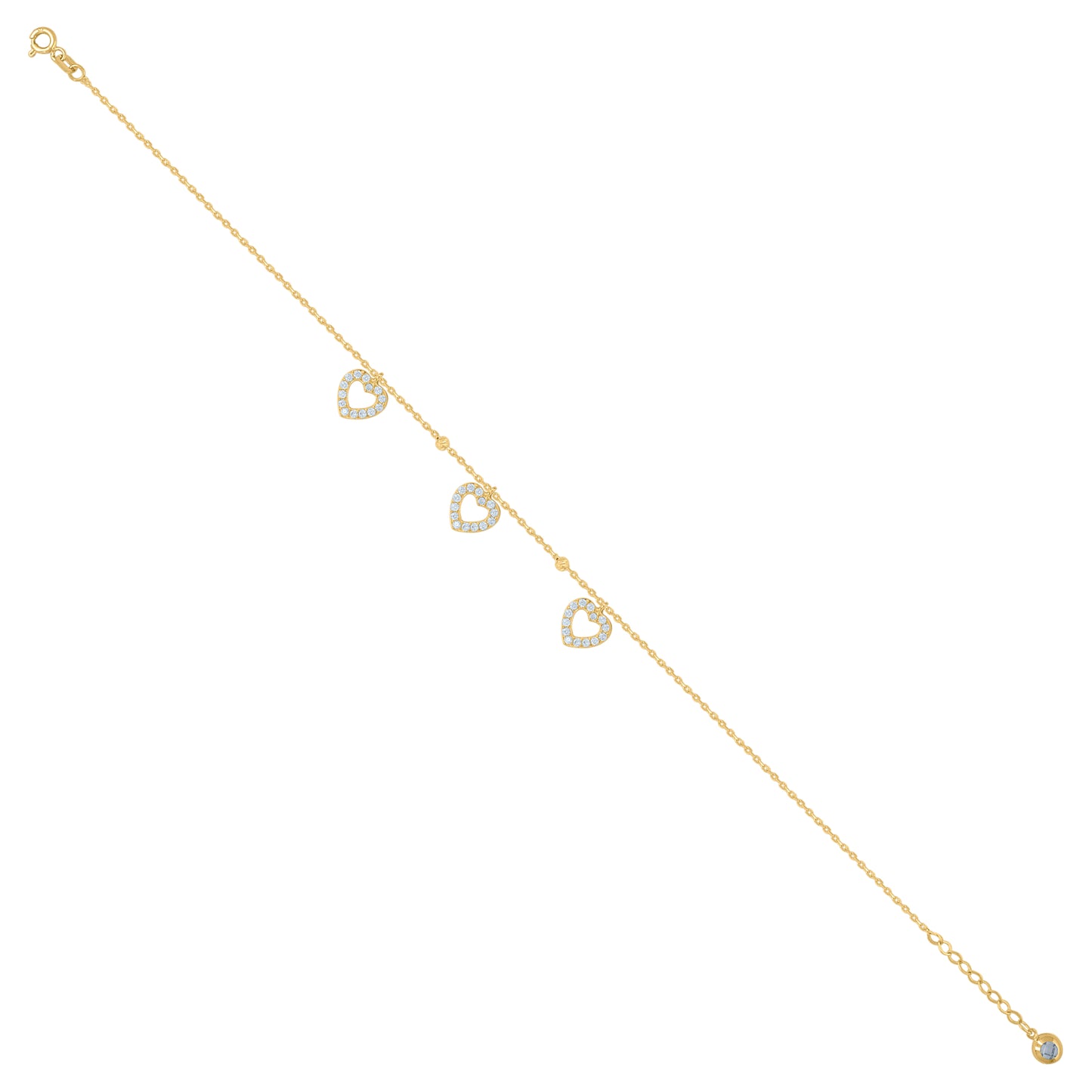 10Kt Gold Turkish Anklet 10"