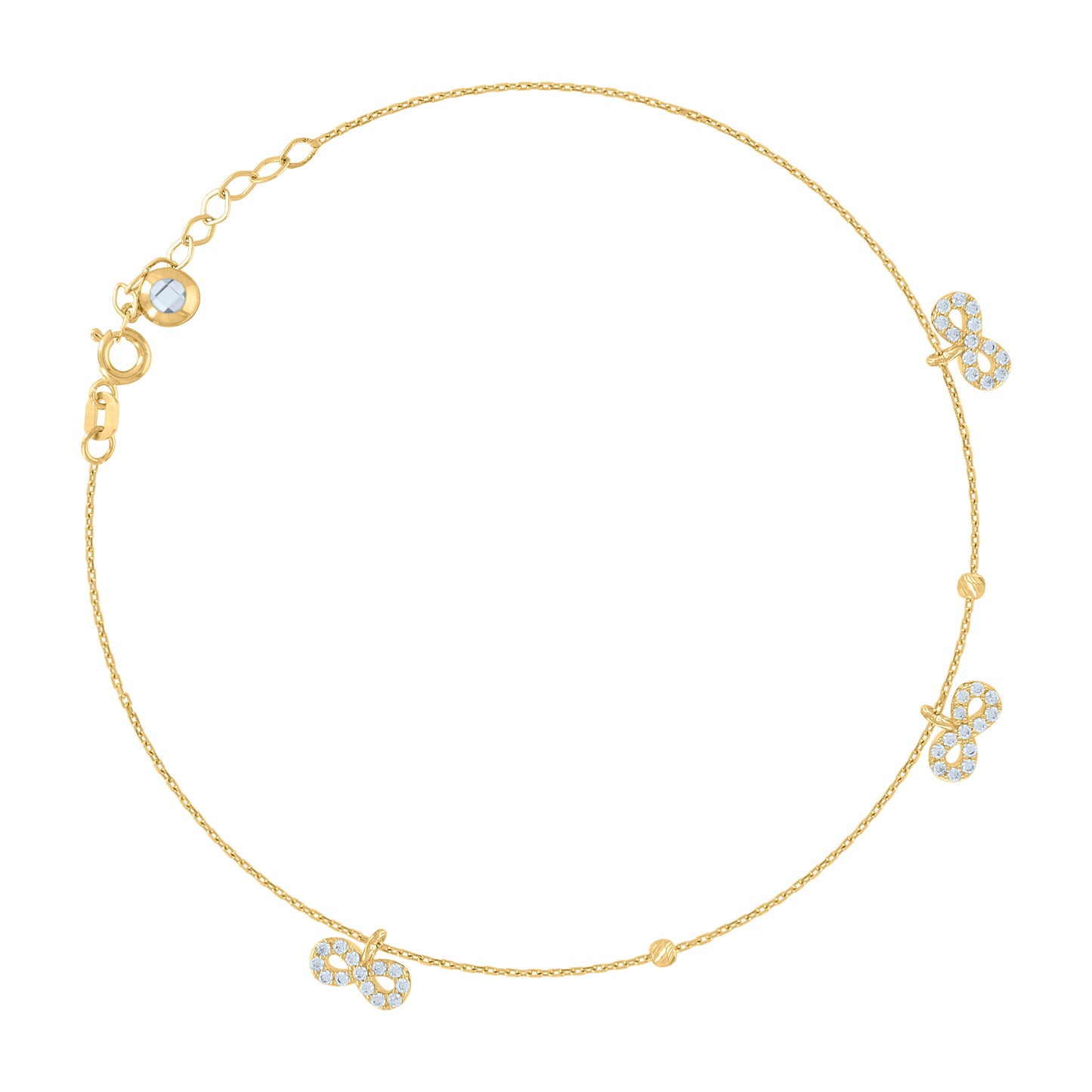 10Kt Gold Turkish Anklet 10"