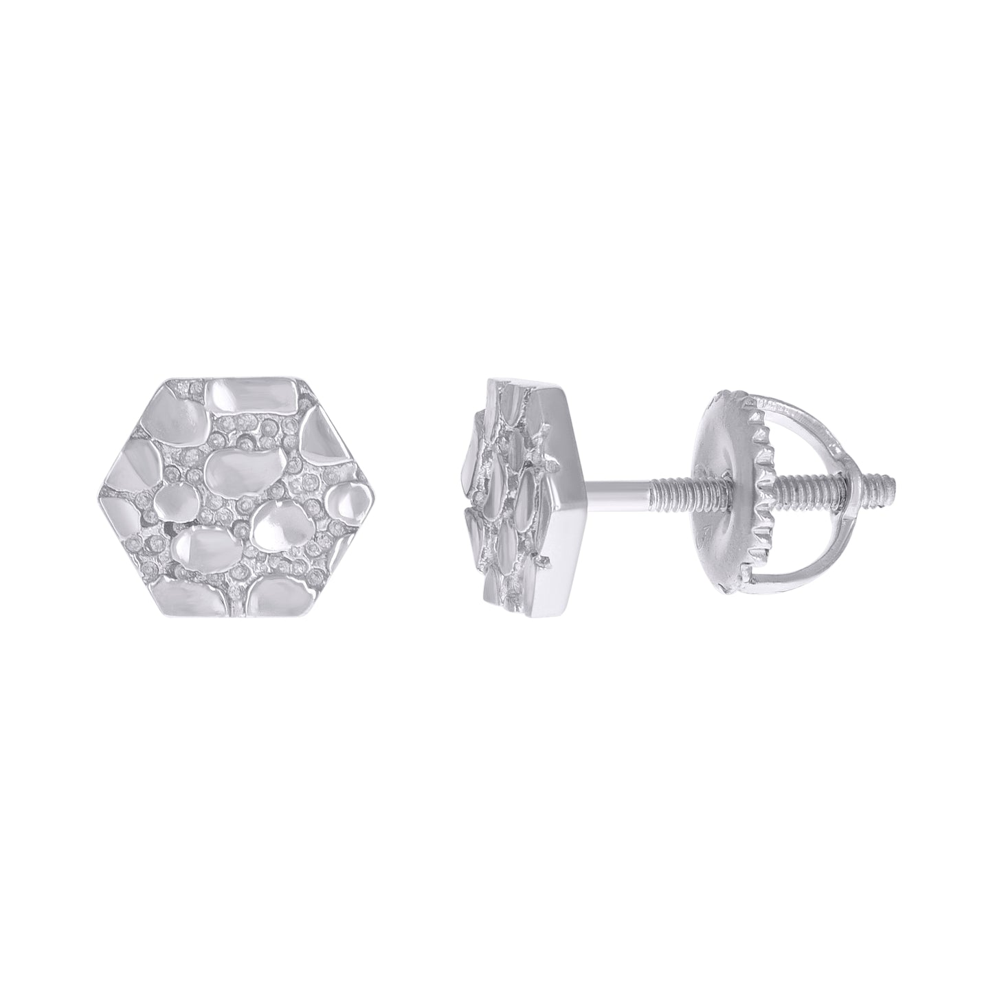 925 Sterling Silver Nugget Earrings