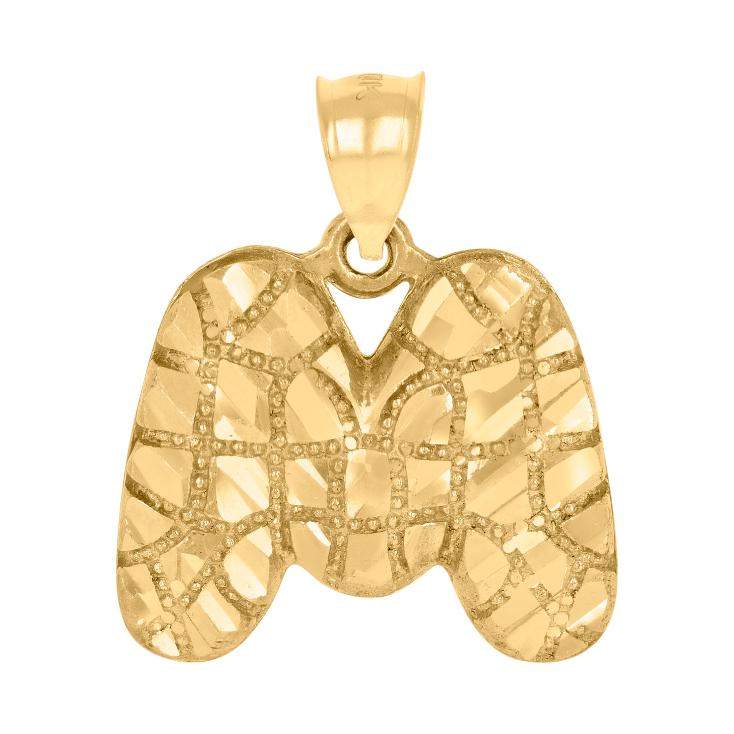 10Kt Gold Initial Letter Pendant "M"
