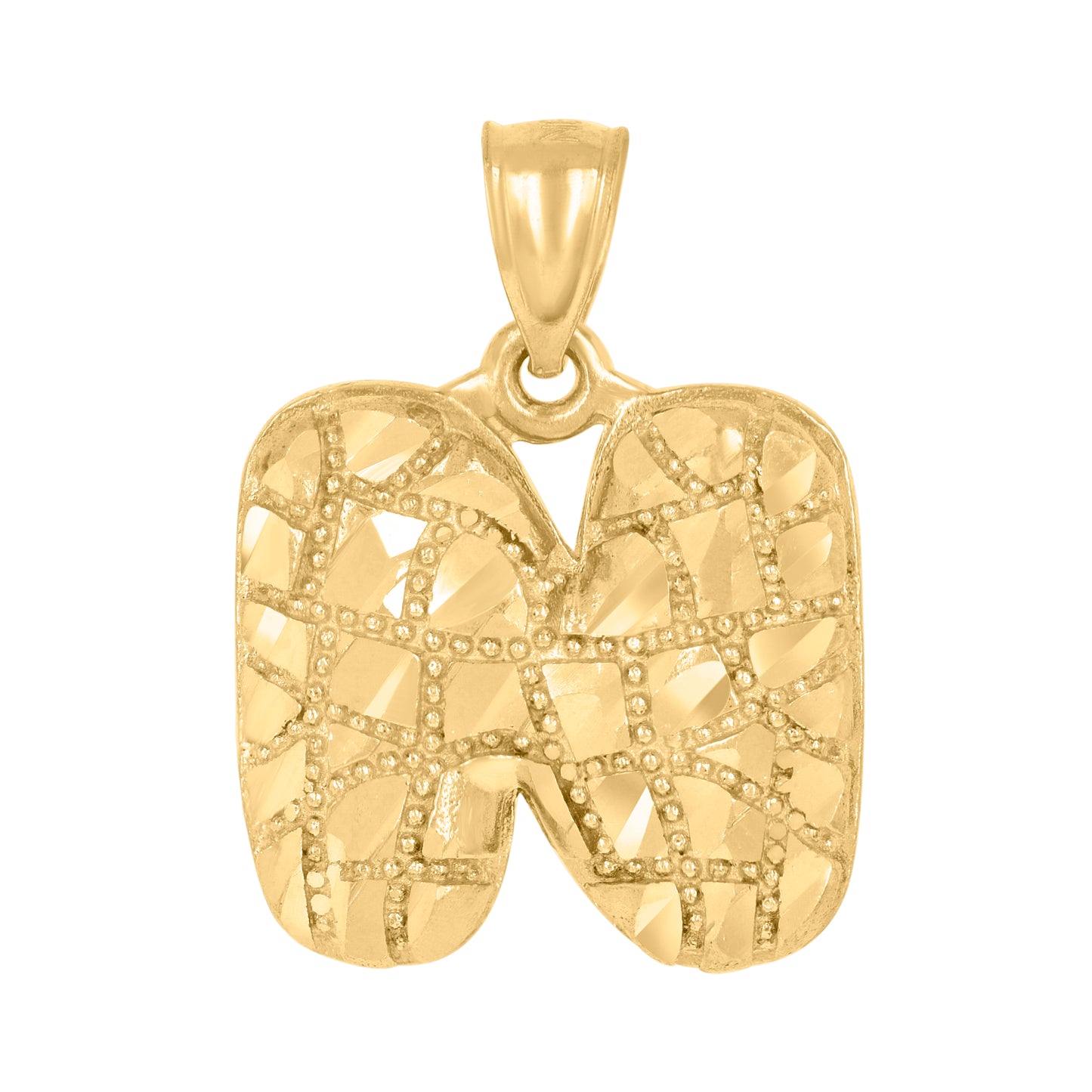 10Kt Gold Initial Letter Pendant "N"