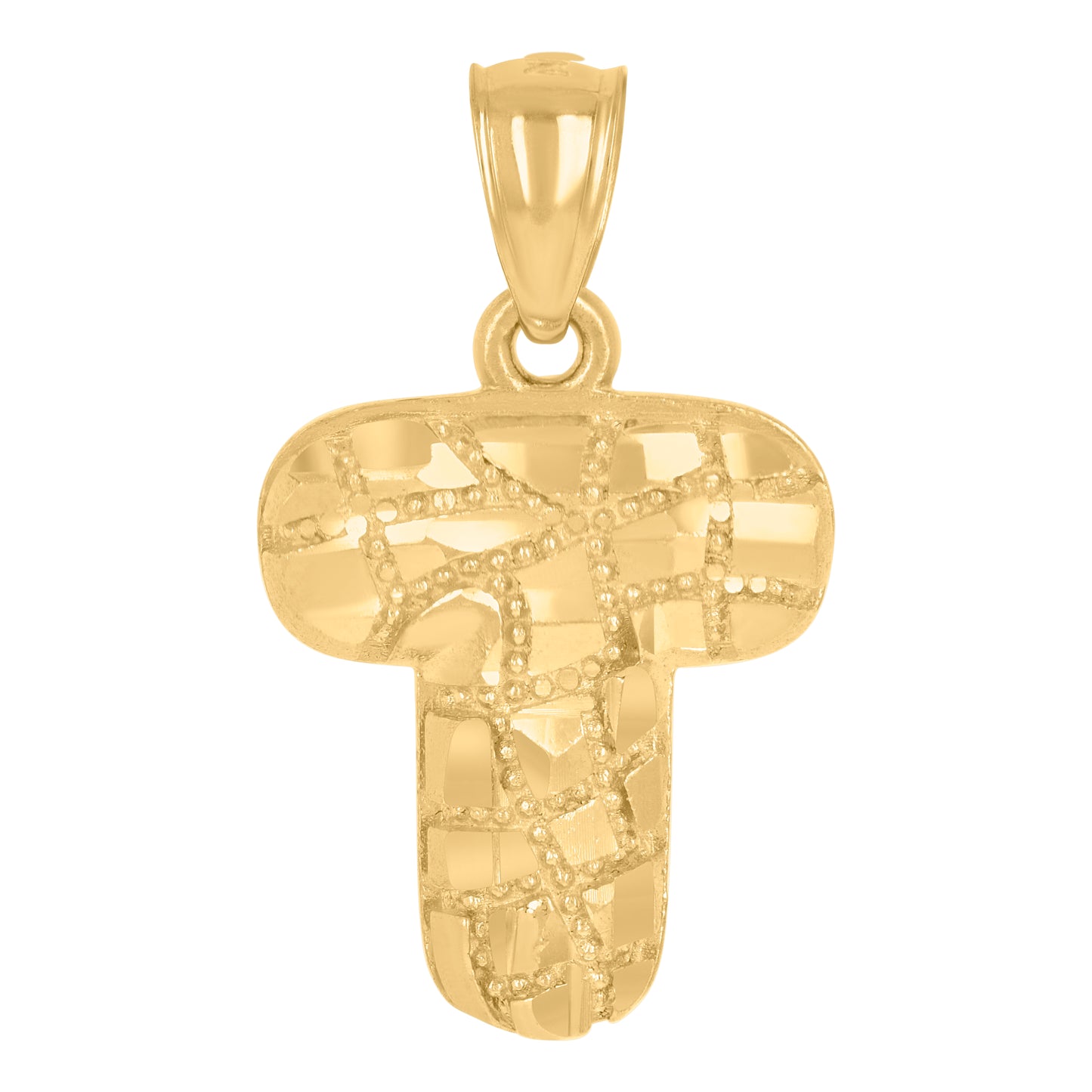 10Kt Gold Initial Letter Pendant "T"