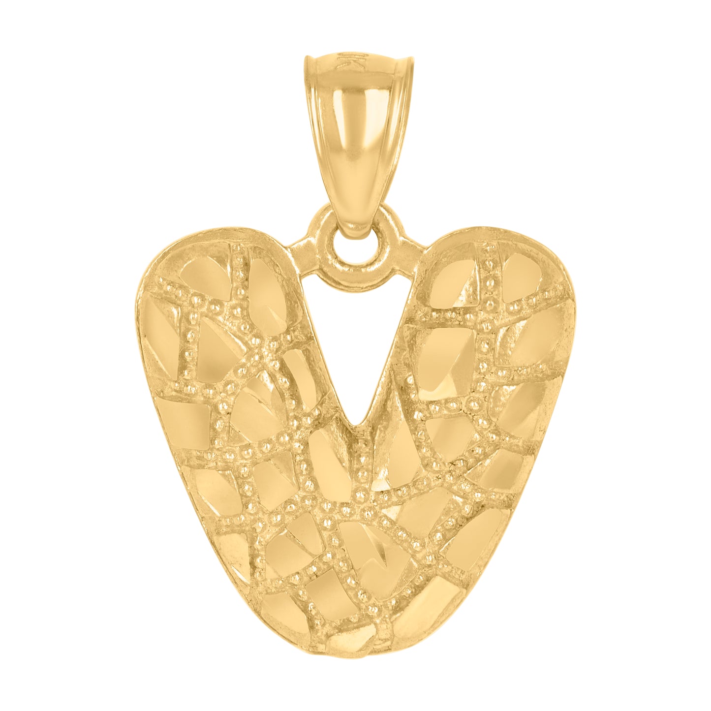 10Kt Gold Initial Letter Pendant "V"