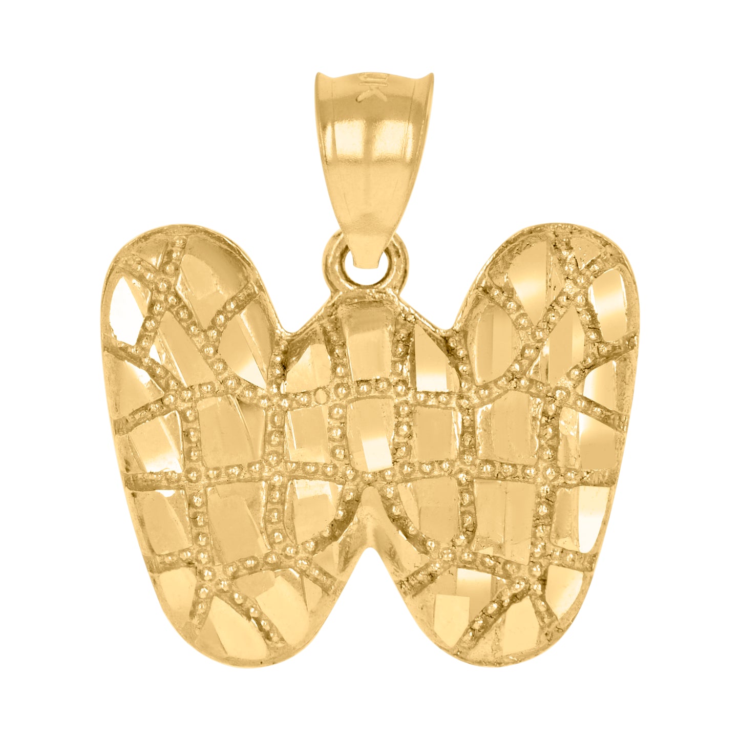 10Kt Gold Initial Letter Pendant "W"