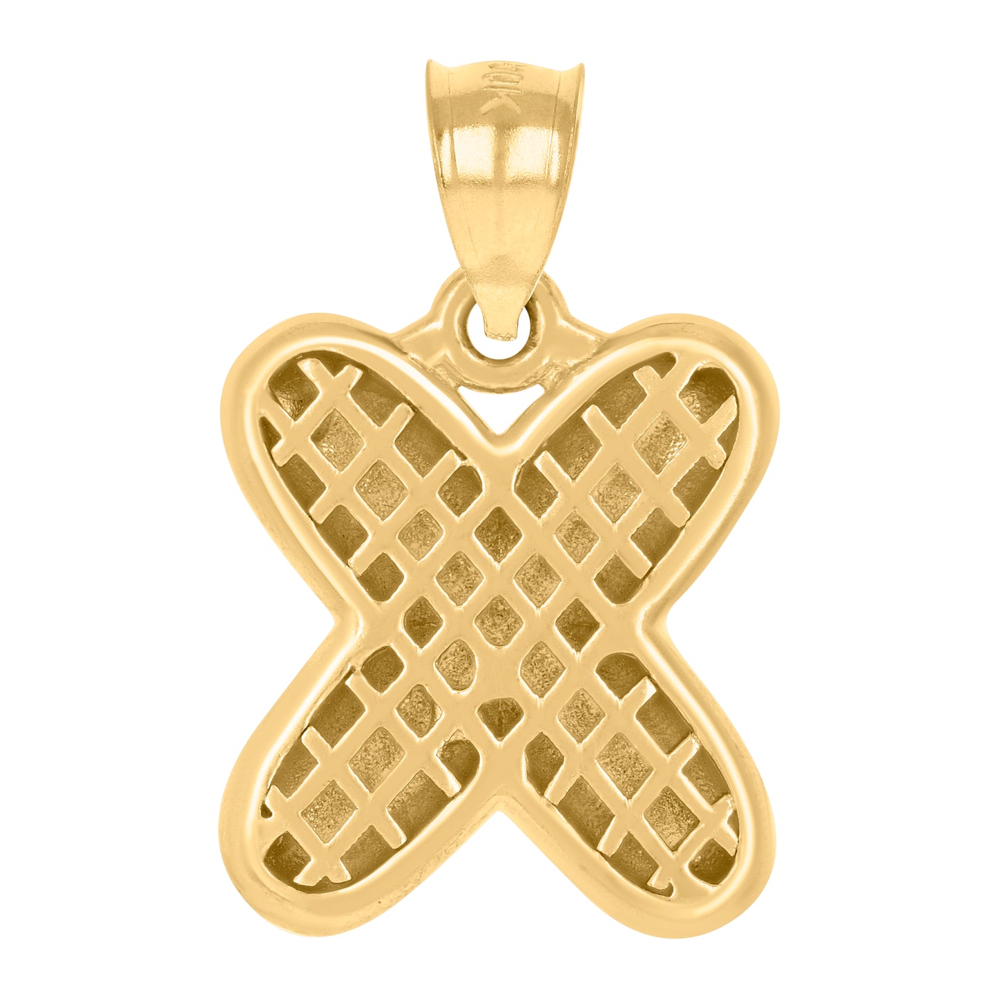 10Kt Gold Initial Letter Pendant "X"