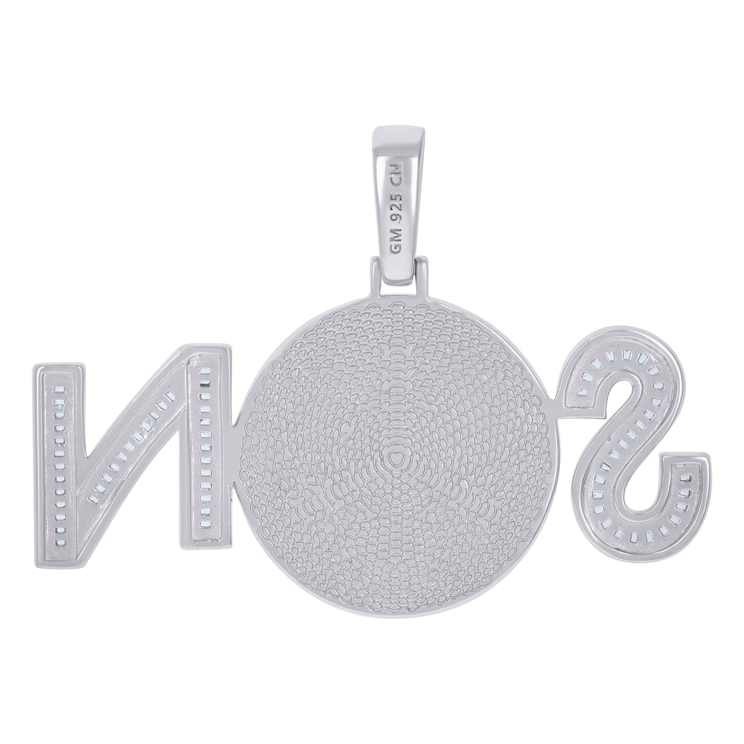 925 Sterling Silver Cz Picture Frame Pendant