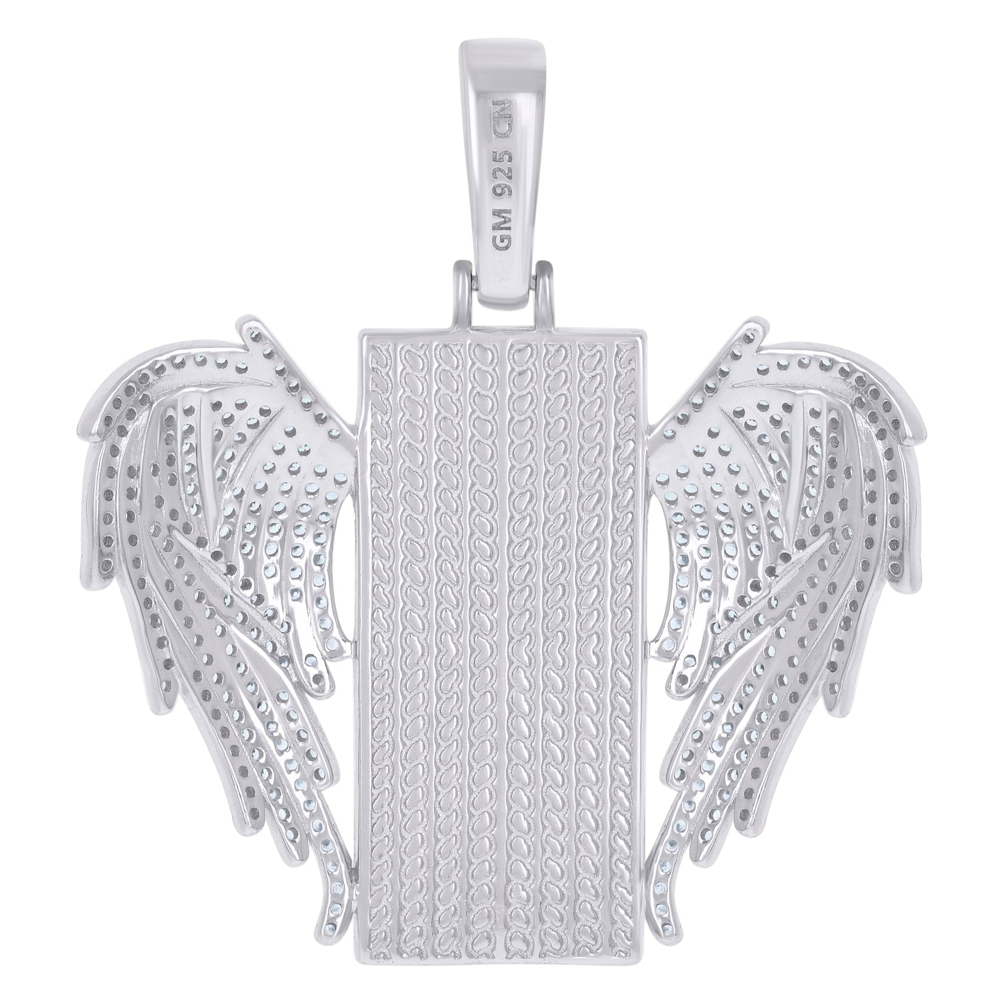 925 Sterling Silver Cz Picture Frame Pendant