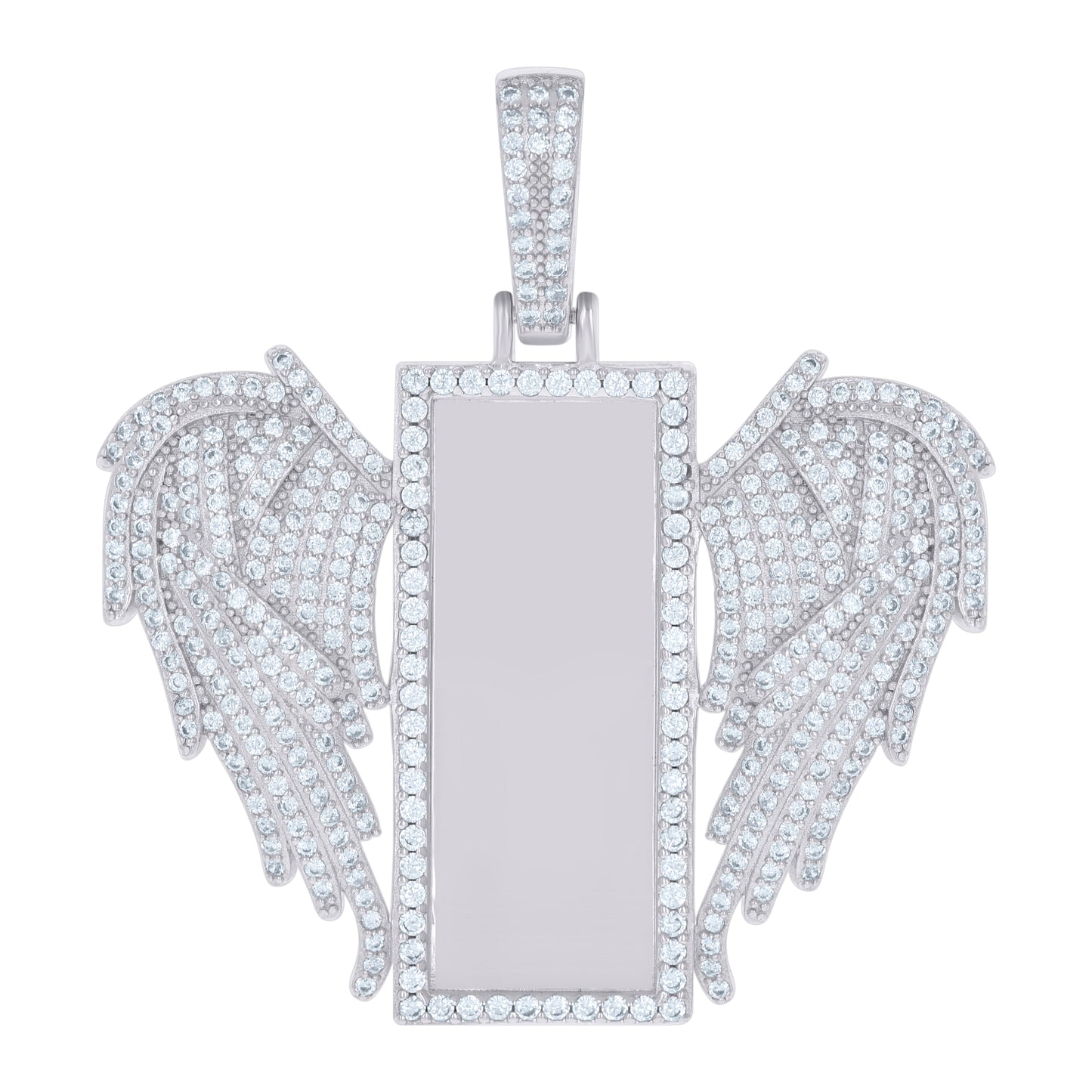 925 Sterling Silver Cz Picture Frame Pendant