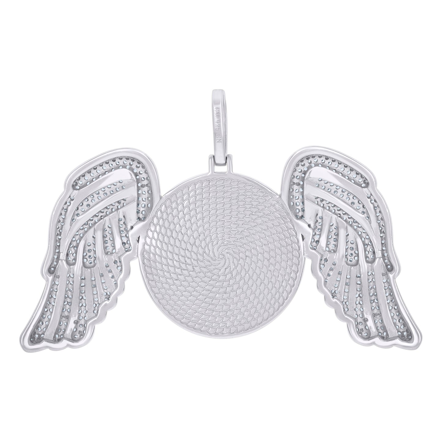 925 Sterling Silver Cz Picture Frame Pendant