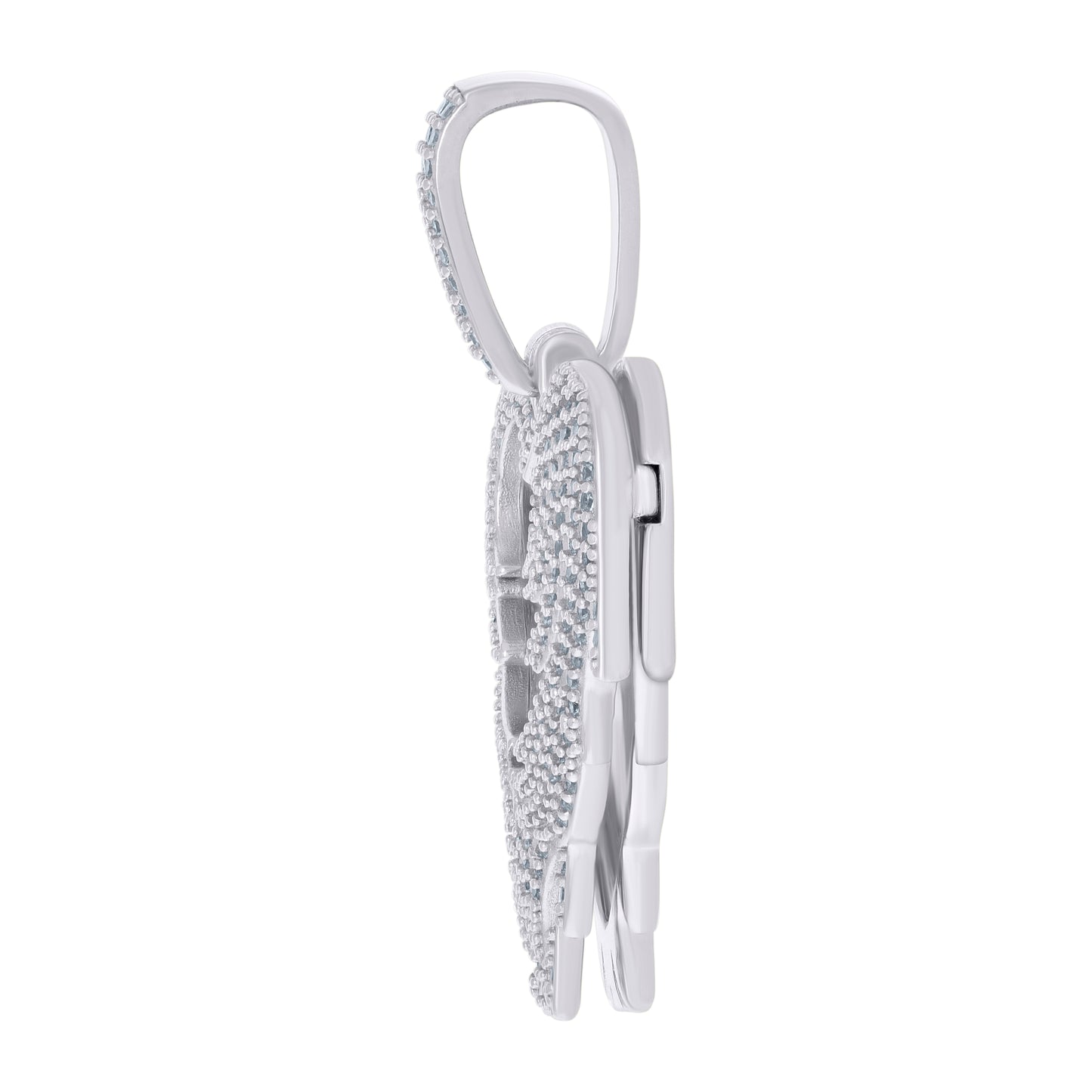 925 Sterling Silver Cz Picture Frame Pendant