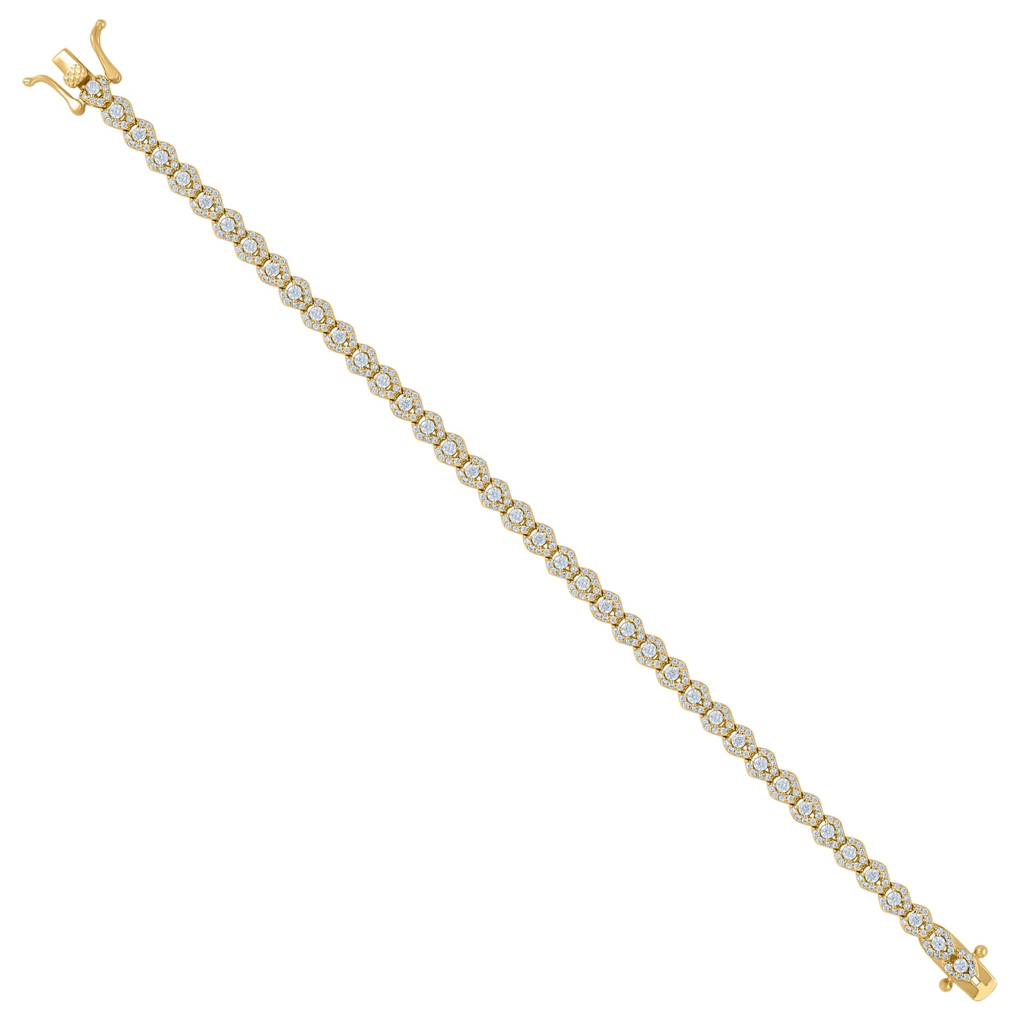 925 Sterling Silver Cz Bracelet 7"