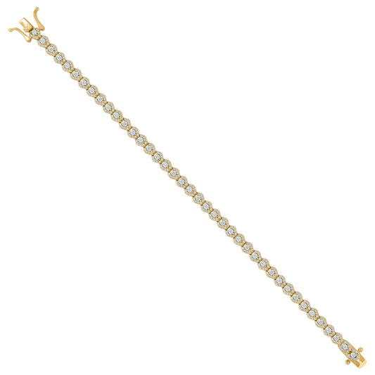 925 Sterling Silver Cz Bracelet 7"