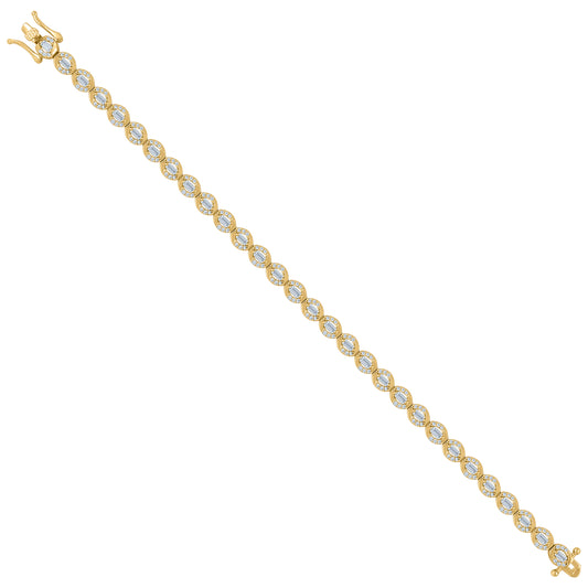 925 Sterling Silver Cz Bracelet 7"